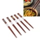 thumbnail image 3 of Palillos Reutilizables ANGGREK 5 Pares de Palillos de Madera de Sándalo Rojo con Patrón Acanalado, 3 of 8
