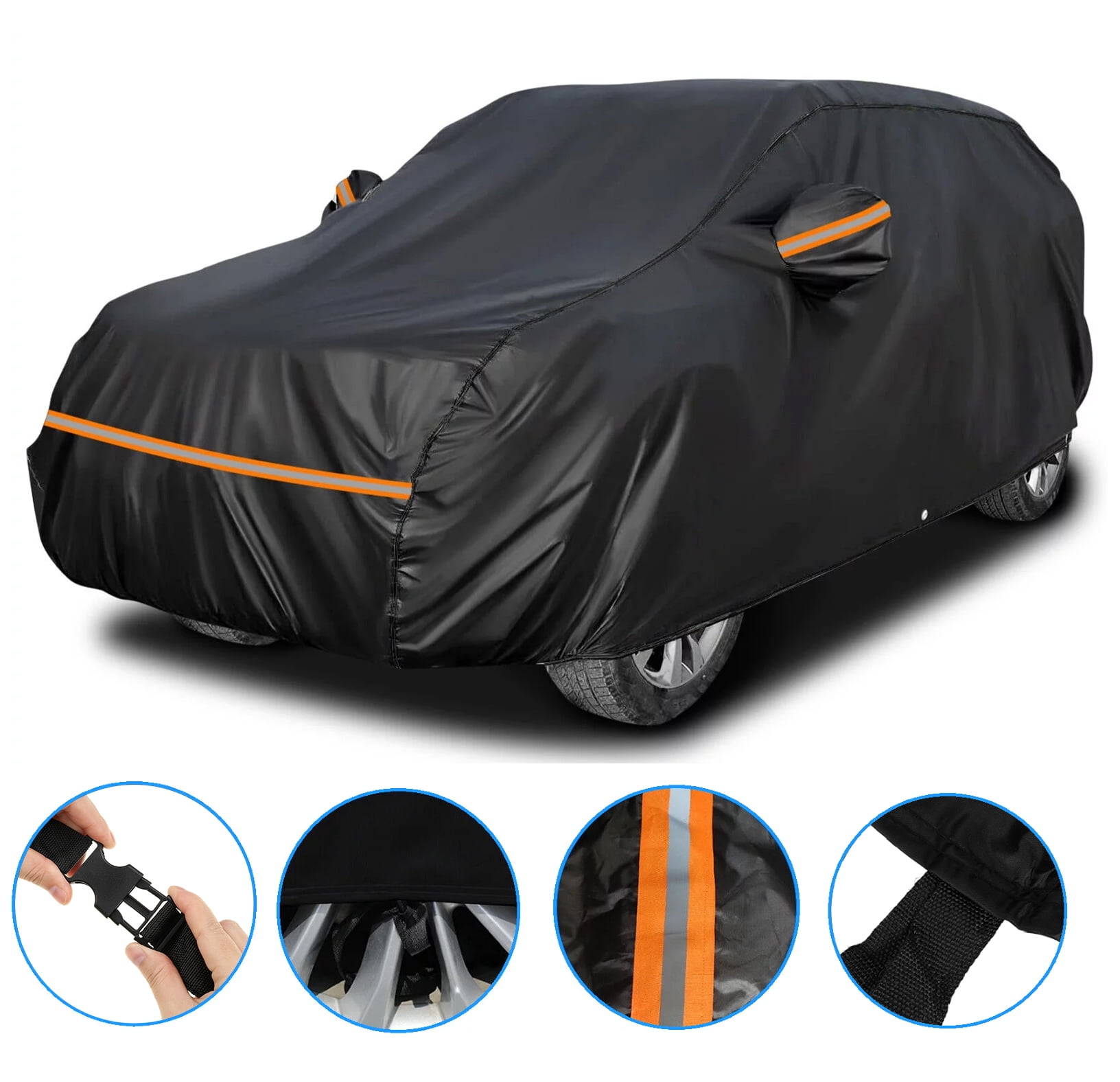 JOYTUTUS Half Cover For Jeep Wrangler JK JL 4-Door (2007-2025) - UV50+ Waterproof Sunshade With Windproof Straps, Storage Bag Included