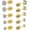 Gold, variant on Screw Back Stud Earrings, Titanium Cartilage Earrings with Round Cubic Zirconia, 5 Pairs