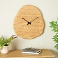 thumbnail image 2 of DecMode 19" Brown Wood Wavy Wall Clock with Black Accents, 2 of 8