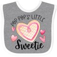 thumbnail image 3 of Inktastic Pop Pop's Little Sweetie with Pink Heart Cookie Boys or Girls Baby Bib, 3 of 4