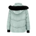 thumbnail image 6 of Women's Winter Warm Cotton-padded Coat, Single-breasted Zipper Cotton-padded Coat Mint Green XXL, 6 of 6