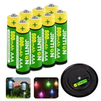 JINTION Rechargeable AAA Batteries, 8 Pack NiMh 600mAh 1.2v AAA Rechargeable Battery for Solar Lights Lantern