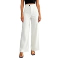 thumbnail image 5 of Tbopshirt Women's Dress Pants Work Pants High Waist Button Closure Straight Leg Solid Formal Suit Trousers with Side Pockets for Office Casual Wear,White,S-XXL, 5 of 5