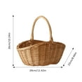 thumbnail image 3 of Handwoven Wicker Harvest Basket with Handle, Natural Storage and Picnic Basket, 29x22x26cm, 3 of 6