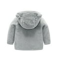 thumbnail image 3 of DHFJKG Newborn Boys Girls Teddy Jacket Windproof Hooded With Ears Solid Color Fuzzy Jacket For Kids Warm Cute Comfort Outerwear, 3 of 3