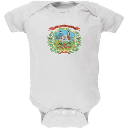 

Born and Raised West Virginia State Flag Soft Baby One Piece White 3-6 M