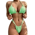 thumbnail image 3 of Traje De Baño De Dos Piezas Con Cuello Halter Bragas y sujetadores de mujer Conjunto de bikini con cordones Halter Cintura alta Sexy Ropa de playa sólida Hugtrwg Para Estrenar, 3 of 8