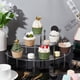 thumbnail image 5 of Exhibidor semicircular redondo de 3 niveles, acrílico, en forma de media luna, para postres, perfumes, mini cupcakes., 5 of 6