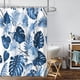 thumbnail image 1 of Cortina de ducha impermeable con diseño estereoscópico de hojas y flores de selva tropical, con ganchos, para baño y ducha., 1 of 6