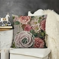 thumbnail image 2 of Flower Pink Lumbar Throw Pillow Covers Velvet Rectangle Accent Pillowcase Decorative Floral Artificial Pillow Cushion Covers Gift for Couch Bed Bedroom Living Room Home, 2 of 5