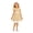 Beige, variant on School Uniform for Girls Cinched Waist Bowknot Ruched Sleeveless Crew Neck Patchwork Print Dress Back-To-School Girls' Dresses 3-4 Years