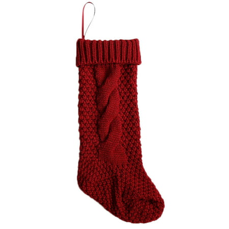 Christmas Holiday Knitted Stocking Hanging Crochet Stock Tree Ornament Decor
