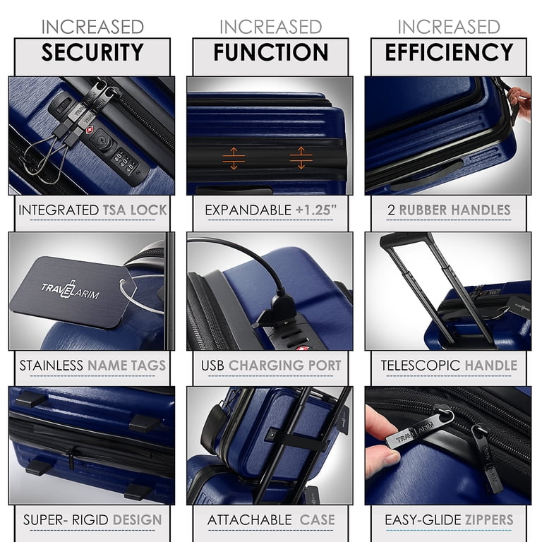 Virtu 4 Piece Hardshell Luggage Set - Spinner Suitcase - Walmart.com