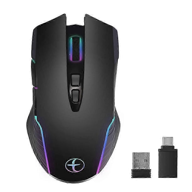 Wireless Mouse Mouse Jiggler Mouse Mover LED Rechargeable 2.4G Mause Ergonomic Mini Mouse USB Optical Mice 1600