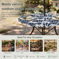 thumbnail image 6 of Round Outdoor Tablecloth with Umbrella Hole and Zipper, Navy Blue Palm Tree Summer Tablecloth with Elastic Waterproof, Beach Tropical Coastal Patio Table Covers for 55" - 60" Picnic Pool Tables, 6 of 9