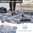 thumbnail image 5 of Watercolor Floral Outdoor Rug for Patio/Deck/Porch, Non-Slip Large Area Rug 4 x 6 Ft, Spring Flower Leaves Botanical Blue Indoor Outdoor Rugs Washable Area Rugs, Reversible Camping Rug Carpet Runner, 5 of 8