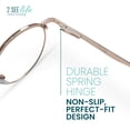 thumbnail image 4 of 2SeeLife Round Metal Wire Rimmed Reading Glasses for Men & Women – Medium–Wide Fit, Durable, Spring Hinges, Premium Readers, Gold, +3.00, 4 of 8