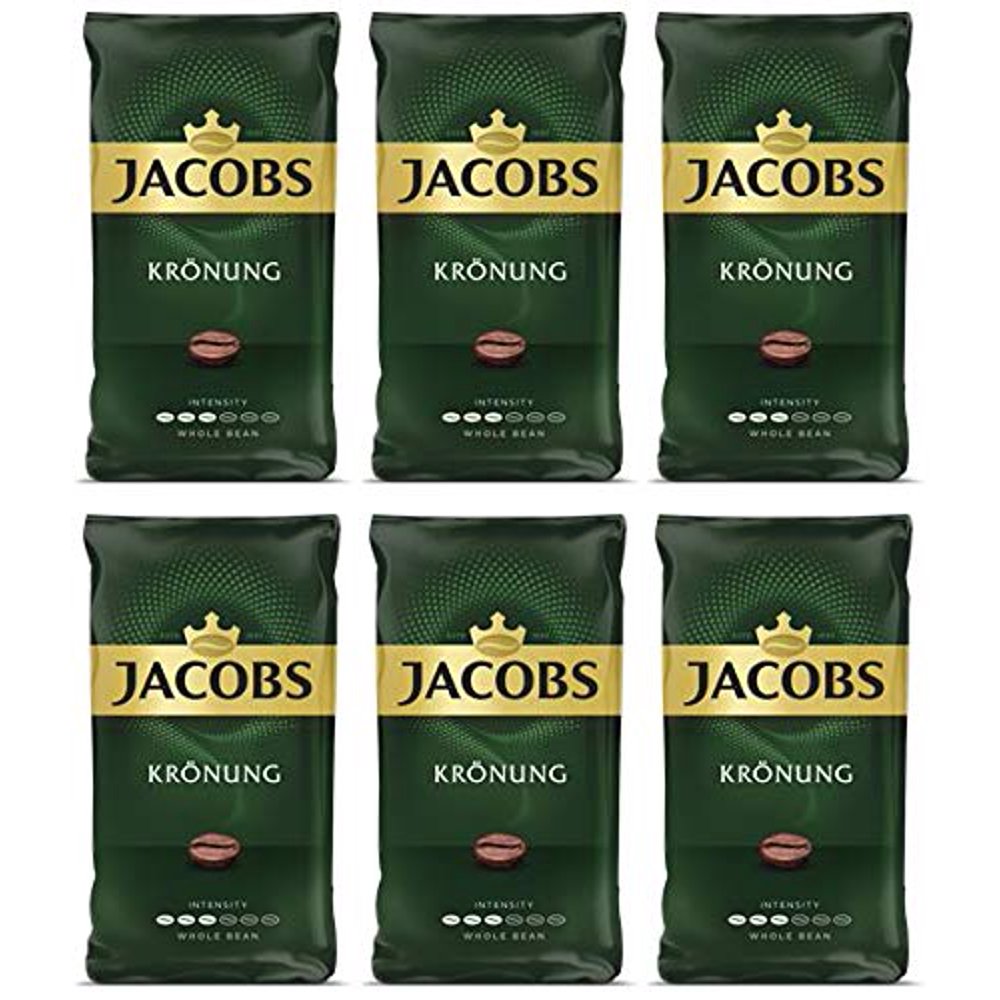 Jacobs Kronung Whole Bean Coffee 500 Gram / 17.6 Ounce (Pack of 6