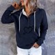 thumbnail image 1 of ICHUANYI Liquidación Blusa de manga larga con bolsillo impreso a la moda para mujer Tops casuales Sudadera con capucha con botones ICHUANYI WER202308246692, 1 of 6