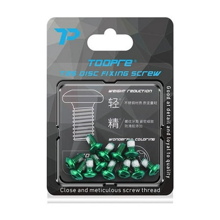 

BLUESON 12Pcs Bicycle Disc Brake Rotor Torx Bolts T25 M5X9mm Road Bike Fixing Screws Kit Green