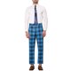 thumbnail image 2 of INSPIRE CHIC Pantalones de vestir de cuadros clásicos para hombres, con frente plano, ideales para oficina y eventos, tamaño 30, color azul, 2 of 6