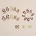 thumbnail image 3 of Fofosbeauty 24pcs Press on Nails, 2024 Fake Nails Almond Tips Design, Scrub Vintage Flowers Yellow, 3 of 10