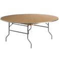 thumbnail image 2 of Flash Furniture 6-Foot Round HEAVY DUTY Birchwood Folding Banquet Table with METAL Edges, 2 of 6