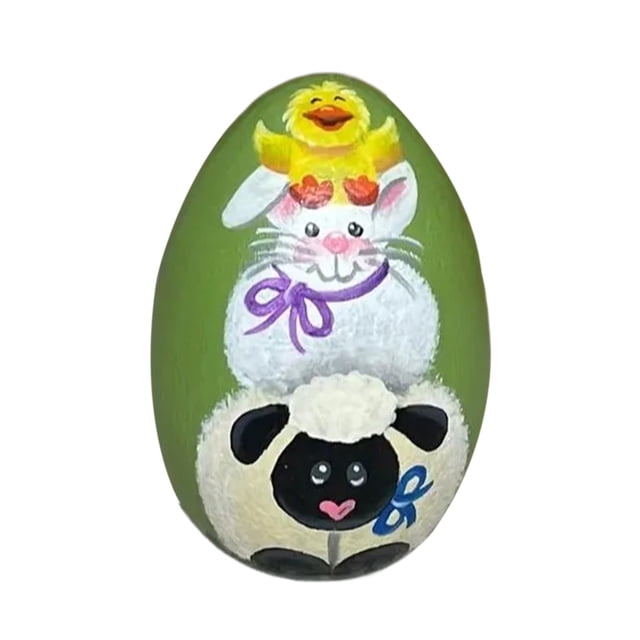 SIYTUAU Foam Easter Egg Decoration Set With Hand Painted Animal Patterns For Home Party Table Centerpiece Wreath Spring Holiday Decor