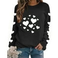 thumbnail image 4 of Timegard Valentines Day Womens Tops Long Sleeve Pullover Lightweight Sweatshirts Comfy Drop Shoulder Tops, 4 of 8