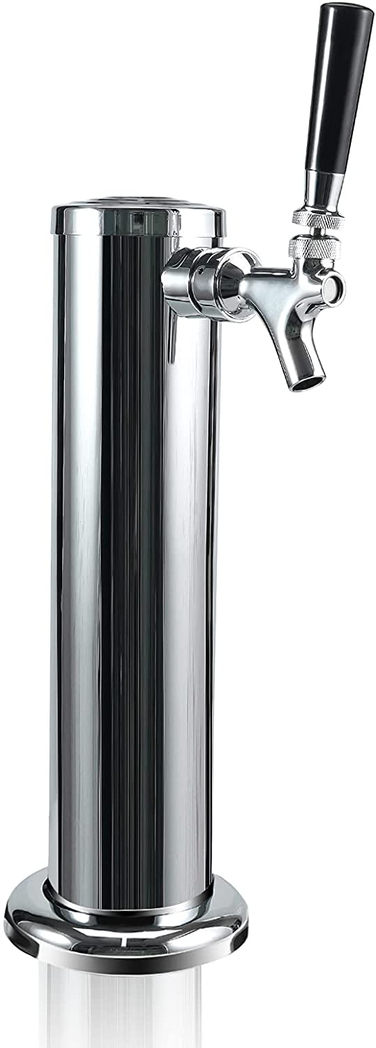 Stainless Steel Single Tap Beer Tower 3 inch Silver Color by Pera