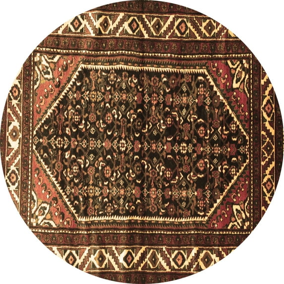 Ahgly Company Indoor Round Persian Brown Traditional Area Rugs, 3' Round