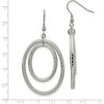 thumbnail image 5 of Stainless Steel Polished And Textured Double Oval Dangle Earrings Made In China sre988, 5 of 5
