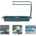 thumbnail image 1 of Telescopic Sink Rack Holder Expandable Storage Drain Basket Sink Caddy for Home Kitchen Kit - Blue, 1 of 5
