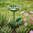 thumbnail image 4 of Metal Flower Pollinator Water Station with Stake, Waterproof Rustproof Garden Stake Feeder, Bright Floral Design for Bees Birds Butterflies, Outdoor Patio Backyard Pollinator Tool, 4 of 6