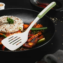 OUNONA Silicone Slotted Turner Spatula Heat Resistant Non Stick Cooking Tool with Short Handle 1 Piece