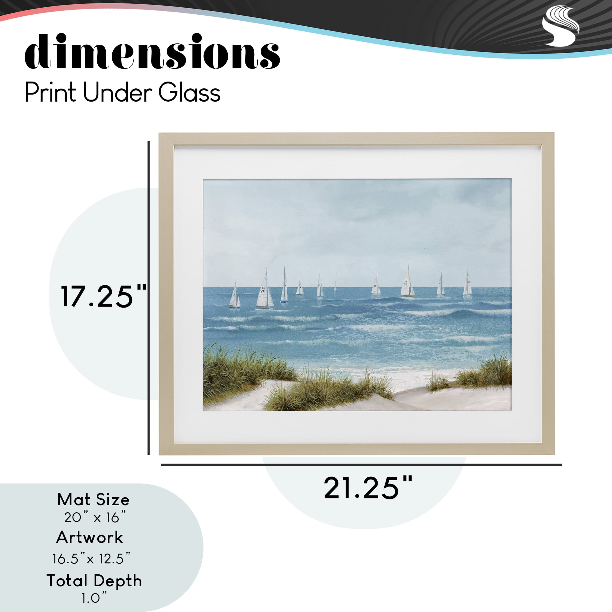 Stupell Industries Sail Away Seaside Boats Birch Framed Print Under Glass, design by Lorenzo Collective