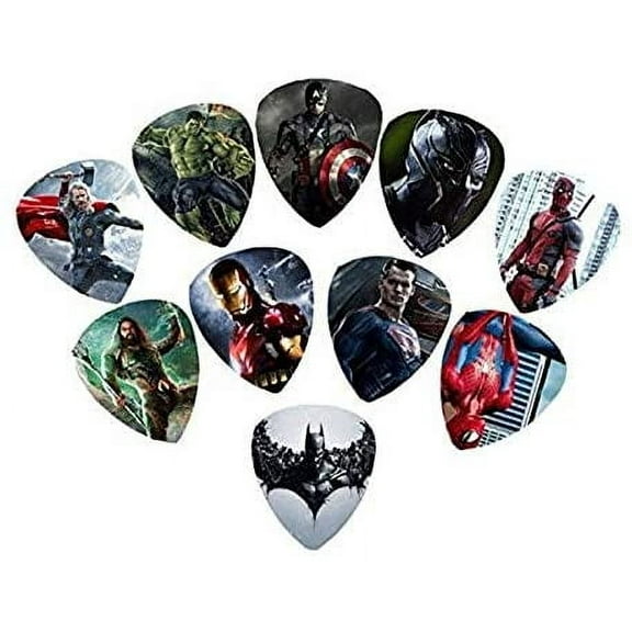 Avenger's and D C Comics Mashup Guitar Picks (10 Medium Picks in a pack)