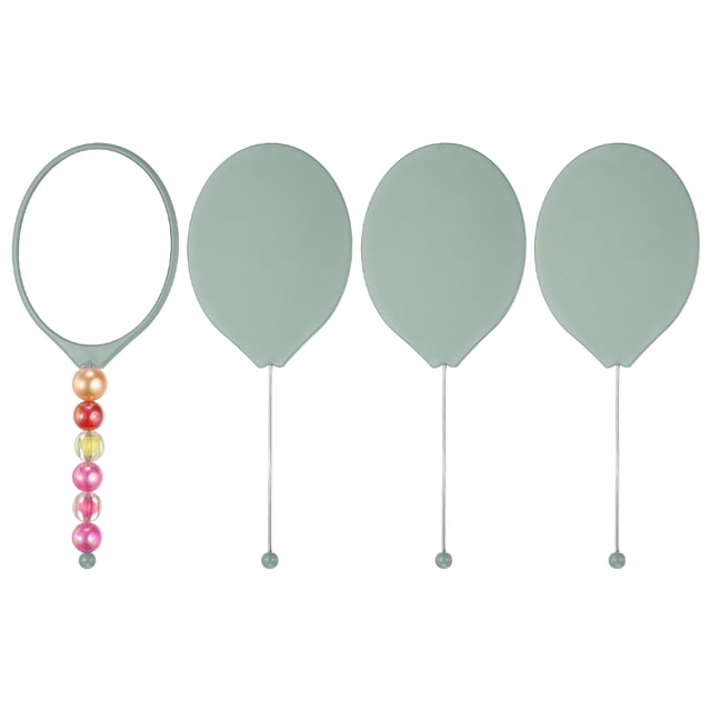 Uxcell 4 Pack Beadable Mirrors with Handle, 7.7 Inch Long Oval Shape Bead Mirror Bars Removable for DIY Crafts(Light Green)