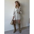 thumbnail image 5 of 2 Piece Sets for Women Matching Two Piece Fashion Oversized Shirts and Shorts Spring Outfit White M, 5 of 8