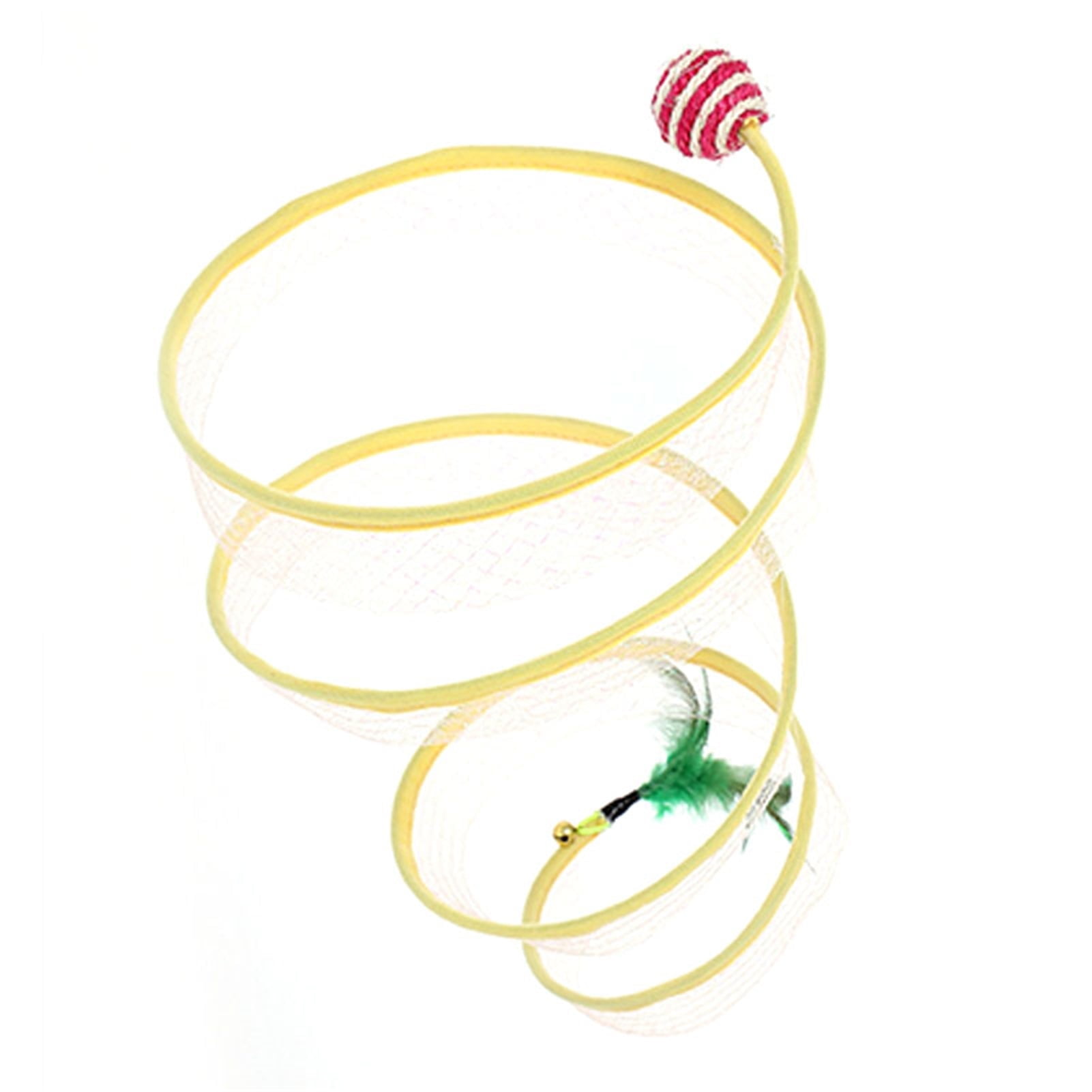Interactive Cat Toy for Indoor Adventure, Portable Cat Tunnel with Feather Mouse Toys for Self-play Entertainment and Collapsible Design for Easy Storage, Safe and Odorless