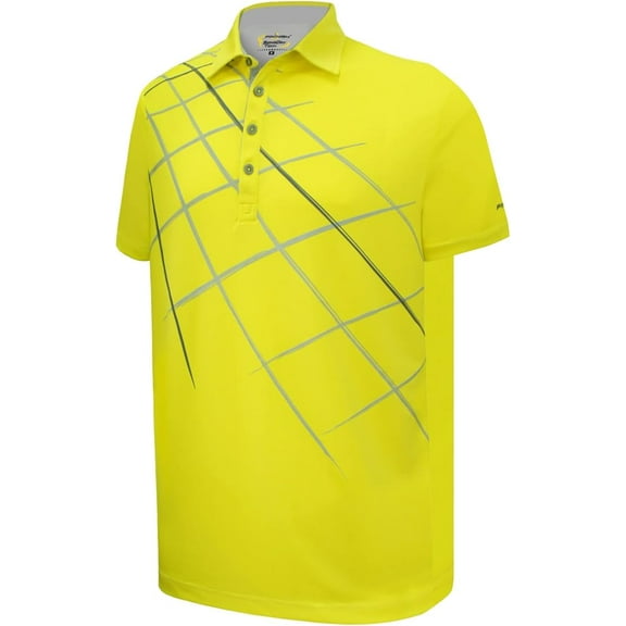 Pin High Men's Performance Dry Fit Golf Shirt, Quick-Dry Short Sleeve Polo, Moisture Wicking Poppy Red/White