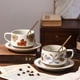 thumbnail image 5 of Juego de taza de café/té de cerámica vintage con hortensias y platillo, 5 of 6