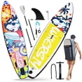 thumbnail image 1 of Tabla de surf Inflable Stand Up Paddleboard SUP Board 6 pulgadas de espesor SUP Surfboard Surf Set con Paddleboard Surf Fin Coiled Leash Inflator Pump y Carry Bag, 1 of 7