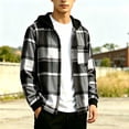 thumbnail image 3 of OGLCCG Boys Hoodie Shirts Casual Button Down Plaid Shirt Jackets for Boys Lightweight Long Sleeve Hooded Tops with Pocket 5-15 Years, 3 of 8