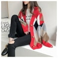 thumbnail image 5 of Suéter tipo cárdigan de hada de estilo coreano para mujer, suéter de punto grueso, holgado, estilo perezoso, con parte superior súper llamativa, 5 of 5