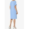 thumbnail image 4 of TheMogan Robe T-Shirt à Manches Courtes Col en V avec Poche pour Femmes Grande Taille, 4 of 6