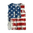 thumbnail image 4 of Women's Trendy High Neck Sleeveless Tank Top, Loose Fit Independence Day Print Summer Top with Pocket for Casual Outfits,Wine S, 4 of 5