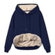 thumbnail image 1 of Pntutb Mujer Invierno Cálido Felpa Sólido Bolsillo Manga Larga Tops Sudadera Con Capucha Pntutb Pntutb-3325, 1 of 5