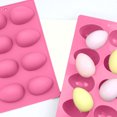 thumbnail image 2 of VMWMSSR 3PCS 8-Cavity Easter Egg Silicone Mold, Egg-Shaped Chocolate Mold for DIY Easter Baking Decoration Food Grade Baking Supplies pink-28x16cm, 2 of 2